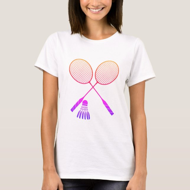 T-shirt Raquettes Badminton Shuttlecock Birdie Ombre (Devant)