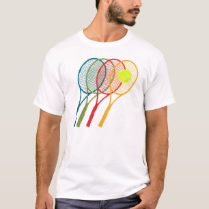 T-shirt raquettes de tennis colorées