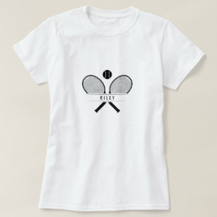 T-shirt Raquettes de tennis & Nom Tennis Personnalisé