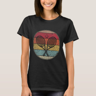 T-shirt Raquettes de tennis Sunset vintage Hommes Femmes E