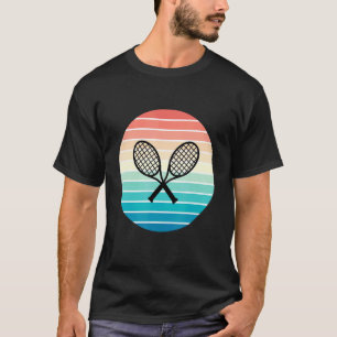 T-shirt Raquettes De Tennis Traversées Style Coucher De So