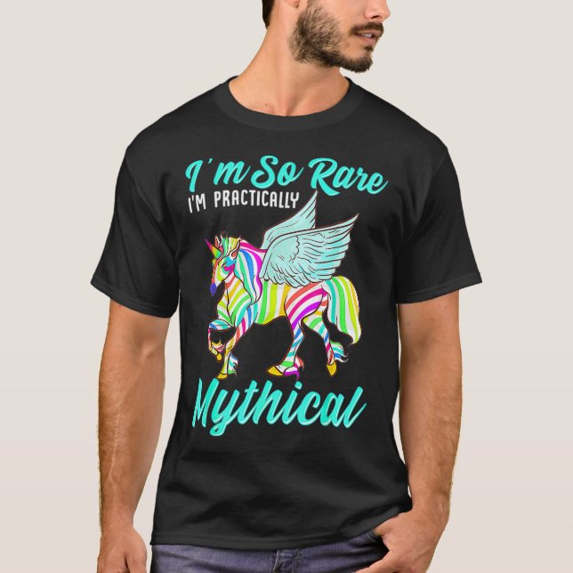 T-shirt Rare Disease Zebra Unicorn Zebra Ribbon  (Devant)
