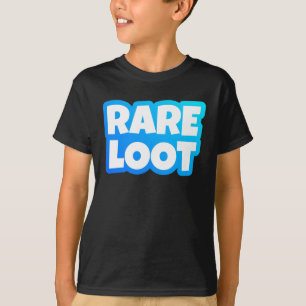 T-shirt Rare Loot Gamer Neon Blue White Typographie