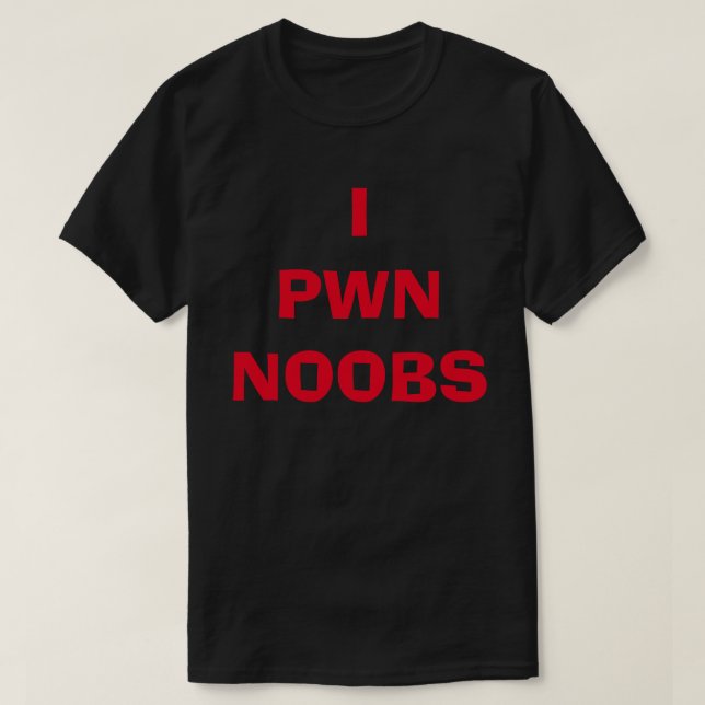 T-shirt Rare Red I PWN NOOBS Gamer Graphic Tee (Design devant)