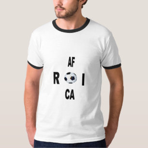 T-shirt ras de cou blanc noir DESIGN AFRICA SPORT