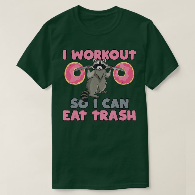 T-shirt Rash Manger Racoon Drôle Gym Swole Rat Poids (Design devant)