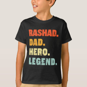 T-shirt Rashad Papa Héros Légende Nom Personnalisé Fa