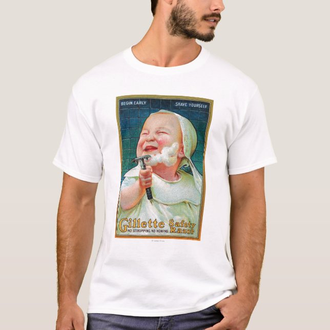 T-shirt Rasoir de sécurité de Gillette - commencez le (Devant)