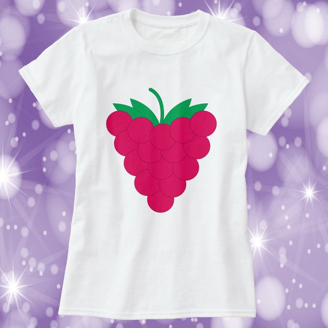 T-shirt Raspberry Fruit Pink (A tshirt with a graphic of a pink raspberry.)