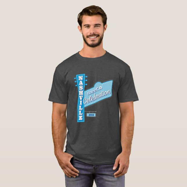 T-shirt Rassemblement-dans T foncé des hommes de Nashville (Devant entier)