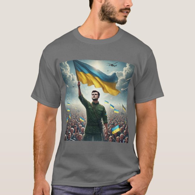 T-shirt Rassemblement ukrainien de Zelenskyy (Devant)