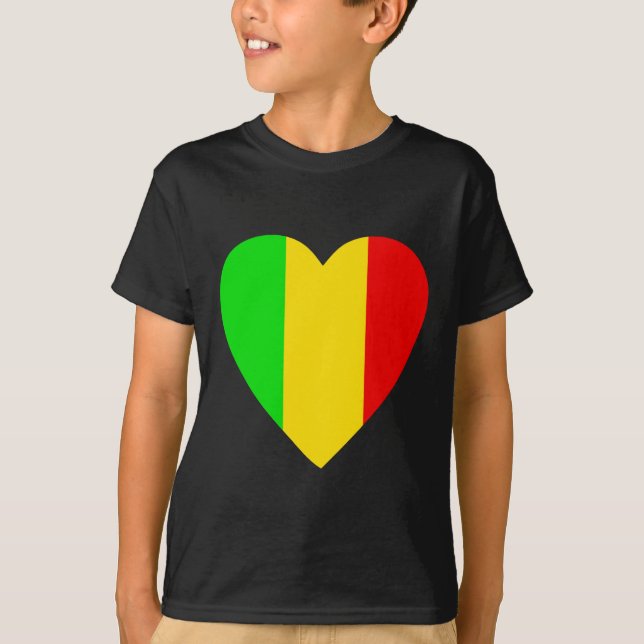 T-shirt Rasta a coloré le coeur (Devant)