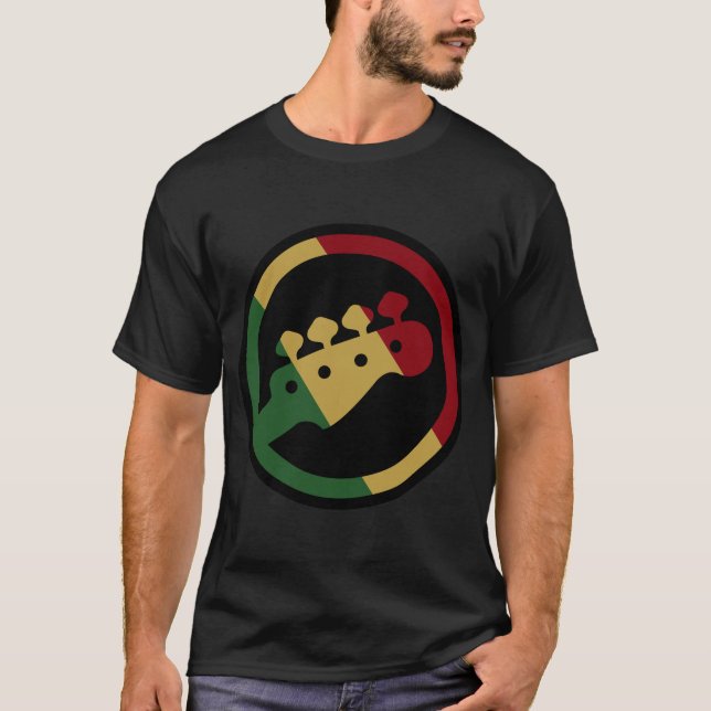T-shirt Rasta Bass Guitare Musique Idée cadeau Tea New Gui (Devant)