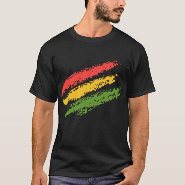 T-shirt Rasta diagonale rustique (Devant)