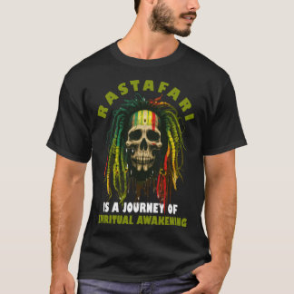 T-shirt Rasta Dreadlocks Crâne Ethiopie Drapeau Reggae Ras