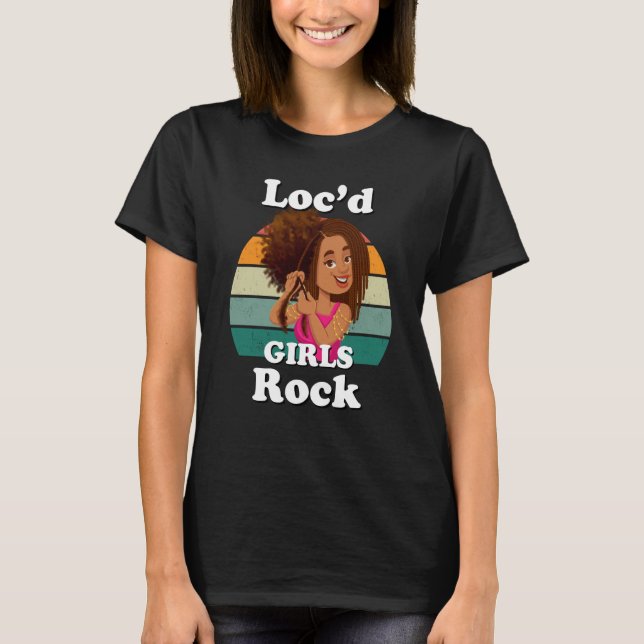T-shirt Rasta Hair Dreadlocks Loc'd Black Girl Rock Melani (Devant)