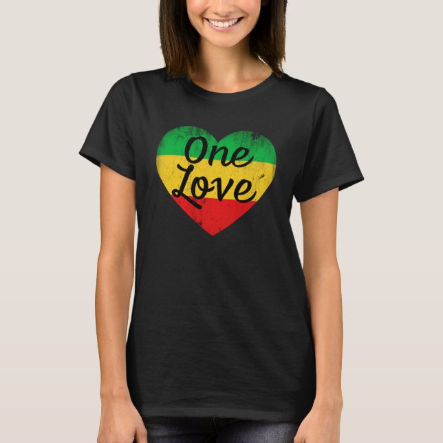 T-shirt Rasta Heart Love (Devant)