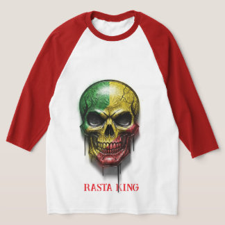 T-SHIRT RASTA KING SKULL