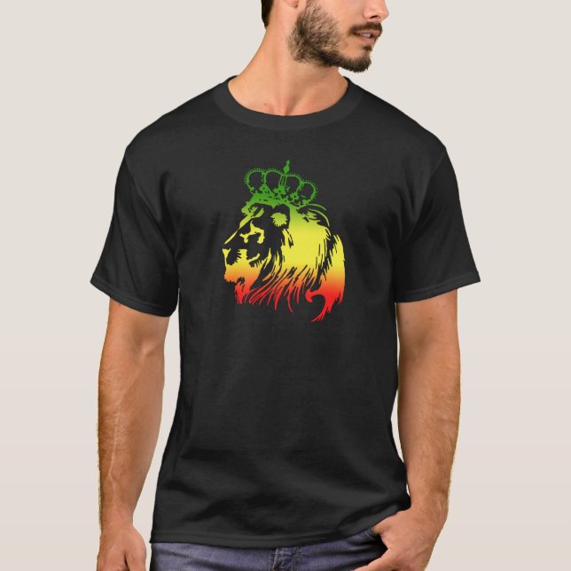 T-shirt RASTA Lion de Juda | Rouge Or Vert (Devant)