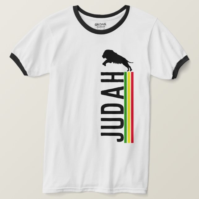T-shirt RASTA Lion de Juda | Rouge Or Vert (Design devant)