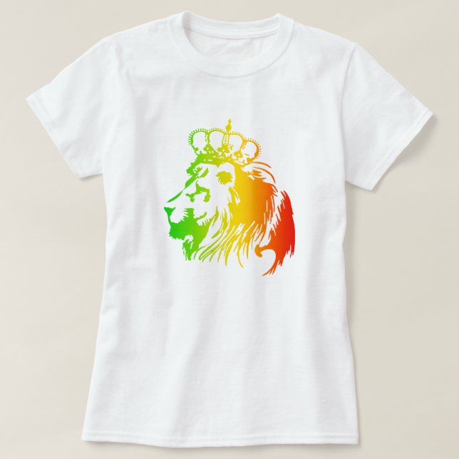 T-shirt RASTA Lion de Juda | Rouge Or Vert (Design devant)