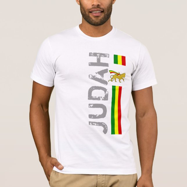 T-shirt RASTA Lion de Juda | Rouge Or Vert (Devant)