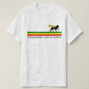 T-shirt RASTA Lion de Juda Rouge Or Vert