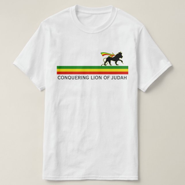 T-shirt RASTA Lion de Juda | Rouge Or Vert (Design devant)