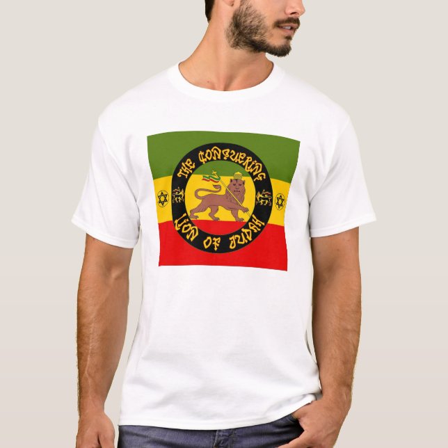 T-shirt Rasta - lion de Judah - reggae - T. Shirt (Devant)