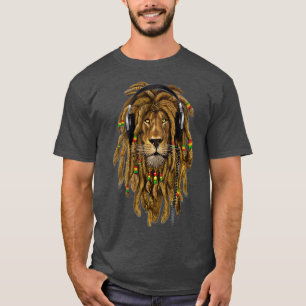 T-shirt Rasta Lion Dreadlocks Reggae cadeau Cool pour Love