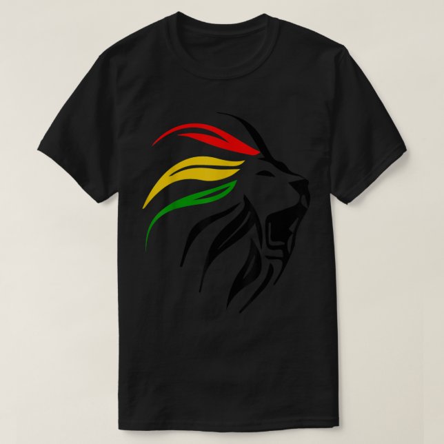 T-shirt Rasta Lion Rastafari Cadeau de couleurs pour Régga (Design devant)