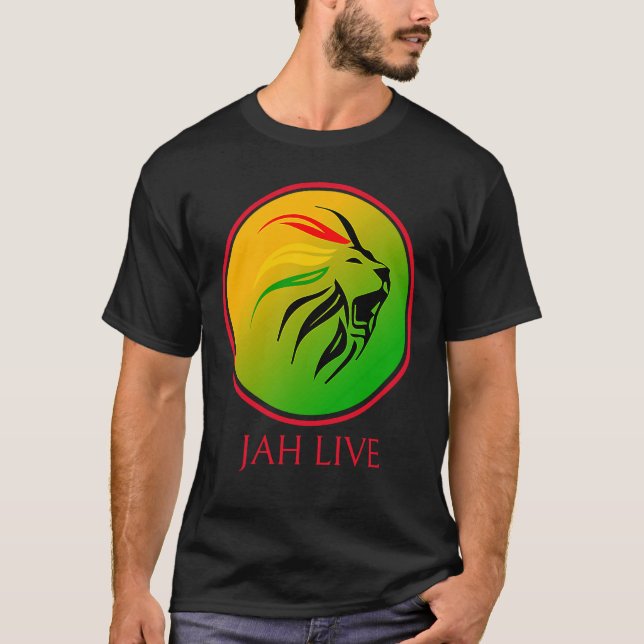 T-shirt Rasta Live Up jah Live Lion (Devant)