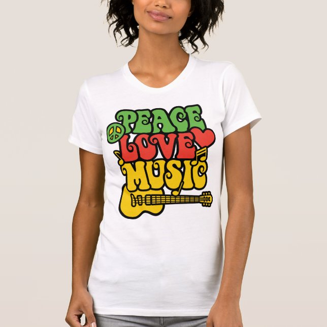 T-shirt Rasta Peace Love and Music (Devant)