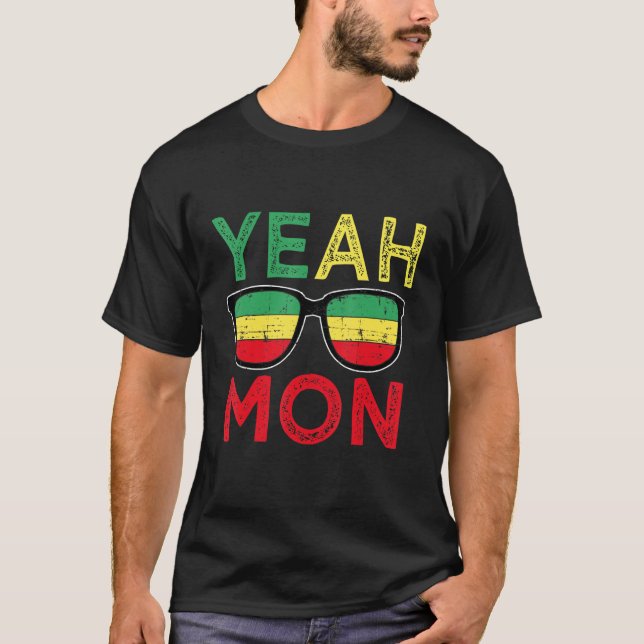 T-shirt Rasta Reggae Jamaïque Drapeau Couleur Vacances d'É (Devant)