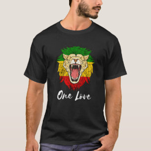 T-shirt Rasta Reggae Lion de Juda Un Amour Rastafari Jama