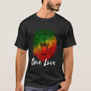 T-shirt Rasta Reggae Lion De Judah One Love Rastafarian Li