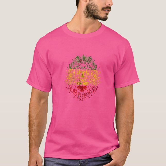 T-shirt Rasta Reggae Lion De Judah Rastafari Racines Jamaï (Devant)