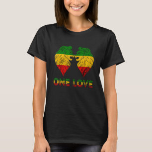 T-shirt Rasta Reggae Lion De Juddah One Love Rastafarian R