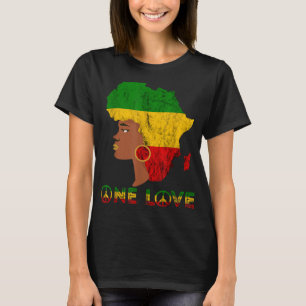 T-shirt Rasta Reggae One Love Jamaican Girl Reggaeton