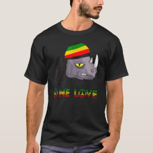 T-shirt Rasta Rhino Reggae One Love Rastafarian Roots Jama