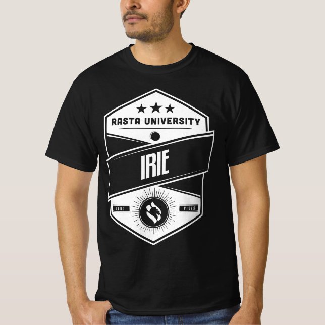 T-shirt Rasta Université Irie Good Vibes Reggae (Devant)