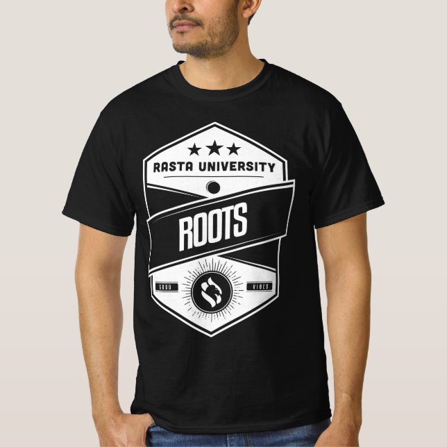 T-shirt Rasta Université Racines Good Vibes Reggae (Devant)