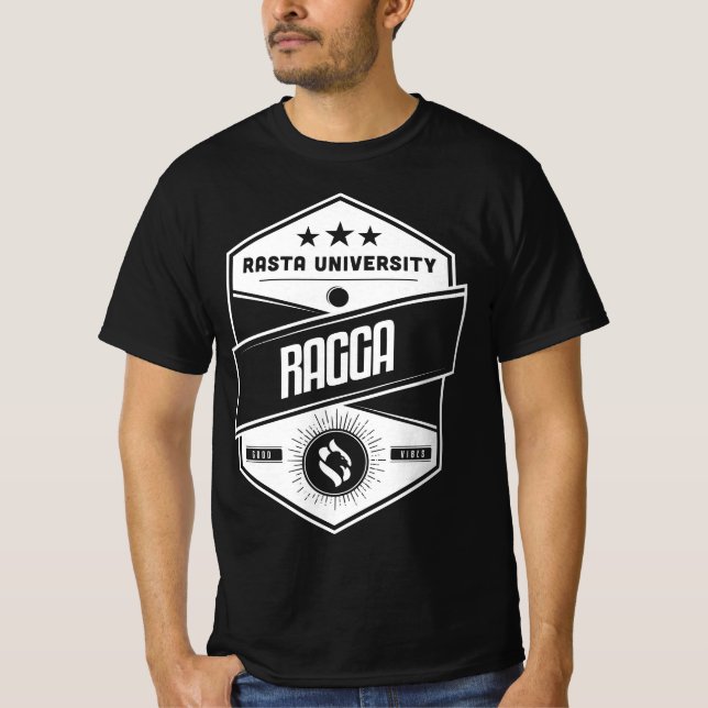 T-shirt Rasta Université Ragga Good Vibes Reggae (Devant)