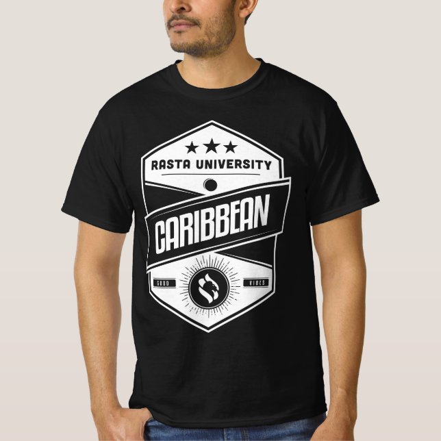 T-shirt Rasta University Caribbean Good Vibes Reggae (Devant)