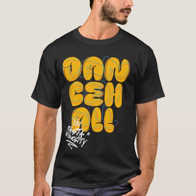 T-shirt Rasta University Dancehall Graffiti Style Reggae (Devant)