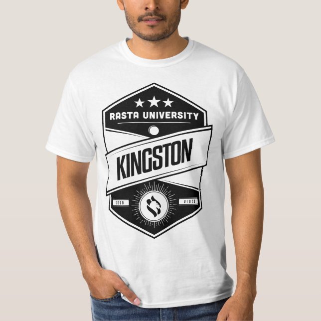T-shirt Rasta University Kingston Good Vibes Reggae (Devant)