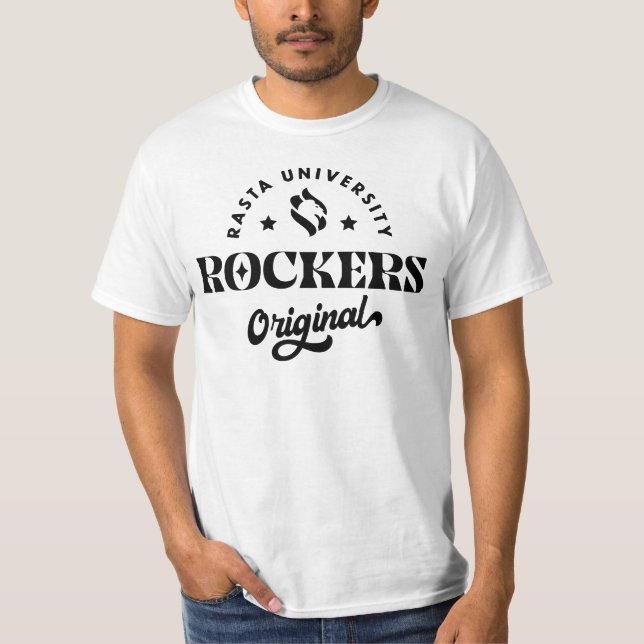T-shirt Rasta University Rockers Reggae original (Devant)