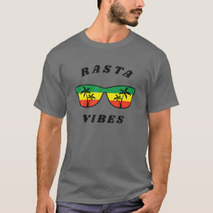 T-shirt Rasta Vibes Reggae Rastafari Palm Tree Tropical Su