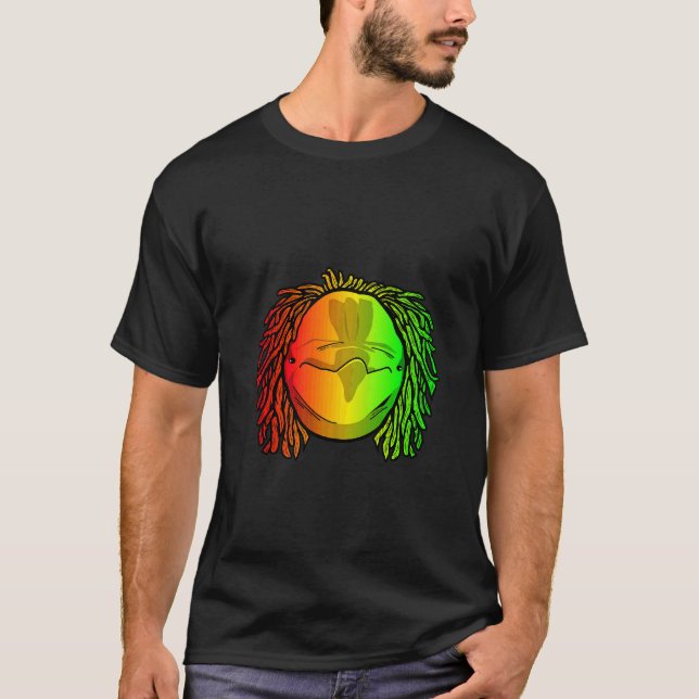 T-shirt Rastafari Cool Dauphin Dreadlocks Dreads Rasta (Devant)