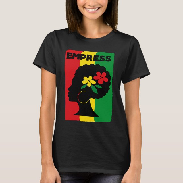 T-shirt Rastafari Empress Jamaica Souvenir Rasta Roots Reg (Devant)